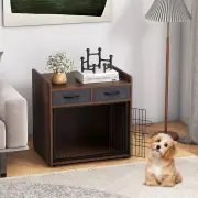CostwayIndoor Dog Crate Furniture with 2 Fabric Drawers