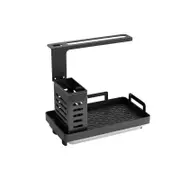 Stainless Steel Kitchen Sink Caddy Organizer (black)