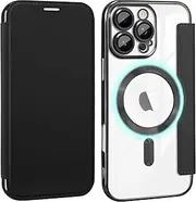 Bizzib for iPhone 16 Pro Case Compatible with Magsafe Slim Fit Flip Protective PU Leather Wallet Case with RFID Blocking Card Slot Build-in Len Protector for Apple iPhone 16 Pro 6.3 inch,Black