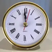 2-1/2" (65mm) Quartz Clock UP/Insert -Gold Numer Roman NICE Numeral Style S4P4