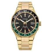 Citizen Series 8 GMT Automatic Gold Black Green 41mm Luxury Watch NB6033-51E