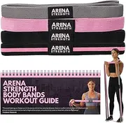 Arena Strength 3-Pack Fabric Resistance Body Bands, Pull Up Assistance Bands, Stretch Resistance Band, Fabric Exercise Resistance Bands Set, Heavy Duty Stretch Bands, Mobility Bands for Workout Body