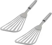 Fish Spatula Stainless Steel, 2Pcs Large Fish Turner Spatula,Stainless Fish Spatula Fish Turner Spatula,Fish Spatula Metal Fish Turner Slotted Spatula,Stainless Steel Fish Spatula Spatulas Fish Turner