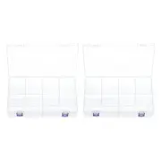 2pcs Component Storage Box 10 Grids PP Electronic Large Organizer with Driver