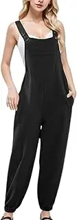 [Generic] Women's Casual Bib Pants Long Jumpsuit Rompers Casual Harem Jumper Sleeveless Summer Tapered Leg Baggy Overalls