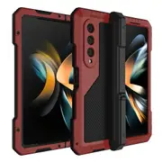 For Samsung Galaxy Z Fold4 5G Waterproof Metal Phone Case With Folding Holder