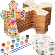 DIY Wood Cross Craft Kits for Kids Sunday School Vacation Bible School Supplies