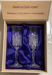 Bohemia Crystal Hand-Cut Lead Wine Glass Set Of 2