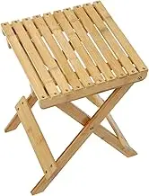 Cabilock Foldable Small Bench Seat Portable Padded Folding Chair Collapsible Stools for Adults Office Outdoor Folding Stool Camping Stepping Stool Dressing Stool Chair Foot Stools Bamboo