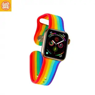 蝦哥| 彩虹矽膠 蘋果手錶 錶帶 台灣免運 Apple watch 彩虹錶帶 蘋果錶帶 iwatch 錶帶 矽膠彩虹矽膠