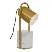 Fidel 1 Light Table Lamp White & Antique Gold - FIDEL TL-WHAG