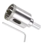 Diamond Hole Saws Glass Drill Bits 32mm with Center Guide Drill Bit Zinc Plated
