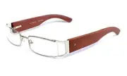 Moda Vision Bamboo-65 Designer Reading Glasses in Silver & Brown ; +1.25
