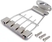 NOLITOY 4 String Four-string Pull-up Board Guitar Tailpiece Bridge Guitar Tailpiece Bridge Silver