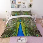 Linen Peacock Queen/Single/Double/King Bed Duvet/Doona/Quilt Cover Set