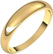 [JewelryWeb] 14ct Yellow Gold 4mm Half Round Tapered Band Ring Jewelry Gifts for Women - Ring Size Options Range: L to R