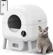 Automatic Self-Cleaning Cat Litter Box, Smart Cat Litter Box 76L+14L Large Capacity, WiFi APP Control/Anti-Pinch Motor/Low Noise