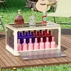 Vertical Storage Bins Stackable Cabinet with Lids Transparent Baffle Closet