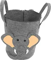 VILLFUL Cartoon Felt Storage Basket with Lid Portable Laundry Hamper for Room Capacity Organizer for Clothes and Books Stylish Home Storage
