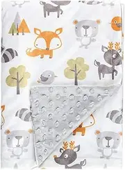 Baby Blanket for Newborn Boys and Girls, Double Layered Receiving Blanket with Dotted Backing, Perfect for Baby Cribs and Receiving as Newborn Bed Throws., 30x40 Inch, Forest Fox
