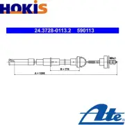 CLUTCH CABLE 24.3728-0113.2 FOR VW JETTAIIGOLFII GT/NU/MH/2G/NZ/HK 1.3L 4cyl