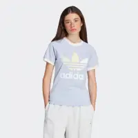 在飛比找momo購物網優惠-【adidas 愛迪達】上衣 女款 短袖上衣 運動 三葉草 
