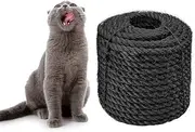 Sisal Rope 6mm for Cat Scratcher Repair and Replace Cat Scratching Post, DIY Scratching Furniture - Cat Tree, Scratch Carpet & Mat, Cat Kicker Toys, Black 33ft/10m