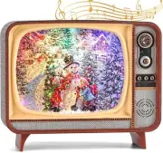 Christmas Snow Globe, TV Snowman Scene Snow Globe,Volume/Light Mode/Playing With
