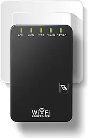 WLAN Amplifier Repeater 300 Mbit/s 2.4 GHz, Mini Compact WLAN Amplifier Range Extender with Wan/LAN Port, WPS Button, Compatible All WiFi Devices for Maximum Coverage for Home, Garden, Garage