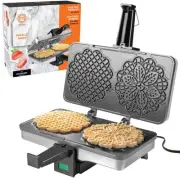 MasterChef Pizzelle Maker - Non-stick Cookie Baker Press, Make Homemade 5-Inc...