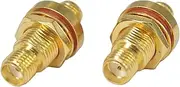2 Pieces Socket Connector Female to Female Barrel Adapter Panel Chassis Mount Connector Female Bulkhead