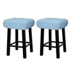 2pcs Stool Covers Rectangle, Bar Stool Covers Saddle Seat Cover Blue