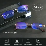 *2 Pack Anti Blue Light Reading Glasses for Women & Men +1.0,+1.5,+2.0,+2.5,+3.0