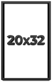 20x32 Shadow Box Frame Black | 2 Inches Deep Real Wood Contemporary Shadowbox Di