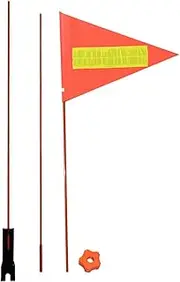 Bike Safety Flag, Bike Triangle Safety Flag with Pole, 6 Ft Adjustable Height Fiberglass Pole, Orange Safety Flag Tear-Resistant Waterproof for Kids Adults