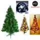 台灣製造 6呎 / 6尺(180cm)特級綠松針葉聖誕樹 (含飾品組)+100燈LED燈2串(附控制器跳機)-飾品紫金色系+白光YS-GPT06301