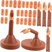Ipetboom Flexible Jointed Manicure Practice Hand Kit Pcs Nail Art Training Tools Detachable Base