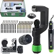 KEWAYO Pipe Cutter Tool Set,Heavy Duty Tubing Cutter 5-50mm, Mini Tube Cutter 3-28mm, Inner-Outer Reamer 5-40mm, Deburring Tool, with Extra Blade and Cutter Wheel, for Cutting Copper, Aluminum, PVC