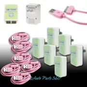 6X 4 USB PORT WALL ADAPTER+3FT CABLE POWER CHARGER PINK FOR IPHONE 4S IPOD IPAD