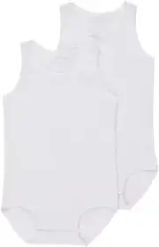 Baby Wondercool Eyelet Singletsuit - 2 Pack, White / White (2 Pack), 2 (18-24 Mo