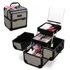 Byootique Makeup Train Case Cosmetic Organizer w/ Mirror Artist Rococo GainsBoro