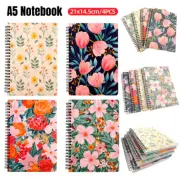 4 Pack A5 Spiral Notebook Student Loose Leaf Writing Journal Office Stationery