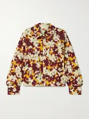 [Ulla Johnson] Ulla Johnson - Aria Embellished Printed Cotton-poplin Shirt - Yellow - US16 US16 Yellow