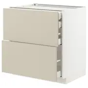 METOD / MAXIMERA base cb 2 frnts/2 low/1 md/1 hi drw, white/Havstorp beige, 80x60x80 cm