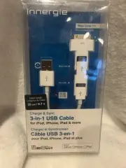 INNERGIE 3 IN 1 Mini & Micro USB CABLE- Charge & Sync IPHONE - IPOD - IPAD NEW