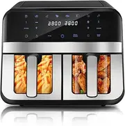 Multifunctional Air Fryer with Visual Window, 6L/9L Smart Toaster Oven with Digital Timer and Touchscreen, Dishwasher-Safe, 1700W Automatic French Fry Electric Fryer for French Fries Turkey Chicken