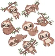 UTHCLO 8Pcs Sloth Embroidered Iron Patches for DIY Clothing Cute Applique for Hats Bags and Accessories for Repairing and Decorating Clothes