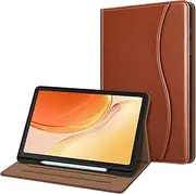 [FINTIE] Case for Samsung Galaxy Tab S6 Lite 10.4 Inch 2024/2022/2020 with S Pen Holder, Multi-Angle Viewing Soft TPU Back Cover with Pocket Auto Wake/Sleep, Brown