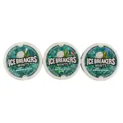 3 Pack Tins Ice Breakers - Wintergreen Sugar Free Mints - 1.5 Oz - 53 Mints/Tin