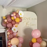 Love is in Bloom Bridal Shower Decorations for Backdrop, Bridal Shower Sign Decal for Balloon Arch,Engagement Valentine Wedding Party Supplies
